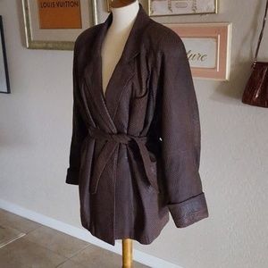 Vintage - Leather Work Brown Leather Coa